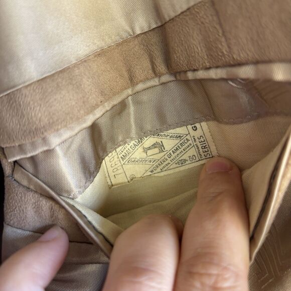 Vintage Lanvin Paris FeatherSuede Blazer 40R Camel Tan Coat Tailored in USA - Picture 10 of 10